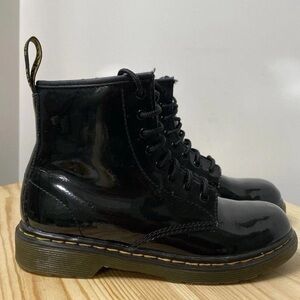 Dr. Martens Delaney Unisex Youth Black Combat Boots Side Zip 1460J Size 3 US
